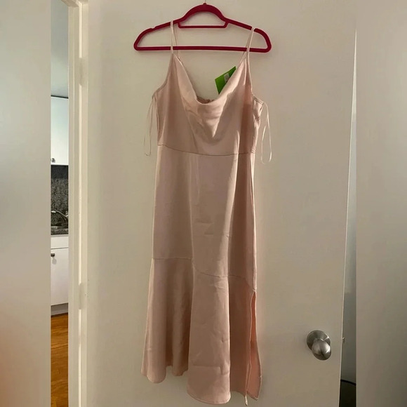Sam Edelman cowl neck midi dress in blush - Picture 1 of 3